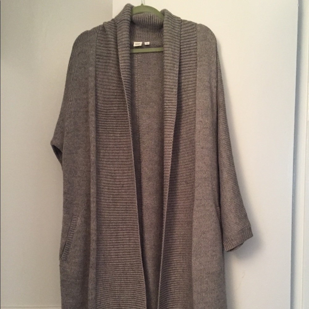 Gap Long Gray Sweater Cardigan